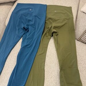 Blue and Olive Green Leggings